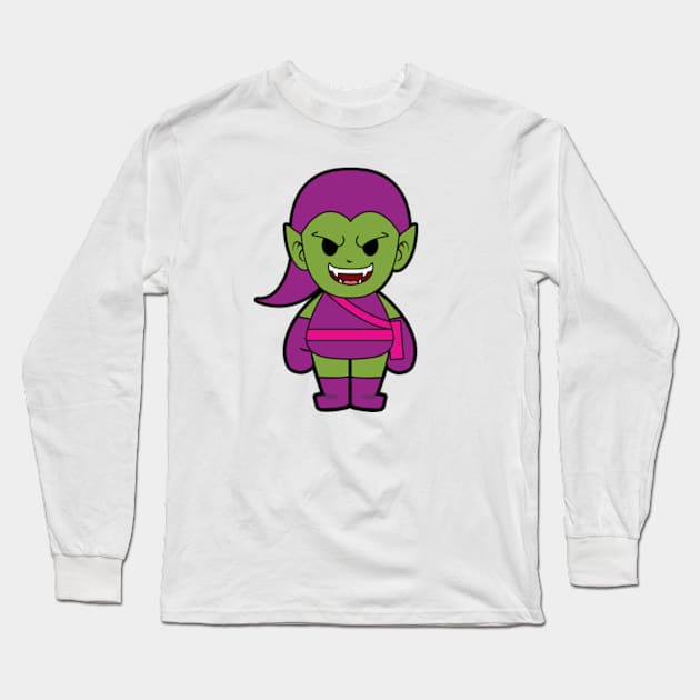 Green Goblin Chibi Long Sleeve T-Shirt by mighty corps studio